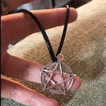 Handmade Gothic Star Pentagram Pendant leather rope Necklace Punk Cool Pentacle Emo Photo 3