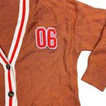 Aerie  Women's Oversized Varsity Cardigan Button Up Sweater Orange Brown Size L Photo 1