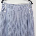 Land' n Sea Stripes Linen Blend Straight Leg Pants White and Blue Size M Photo 1