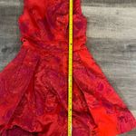 THEIA jacquard floral print mini fit and flare dress Red Size 2 Photo 5