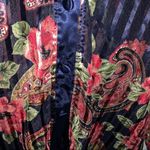 Victoria's Secret Victoria’s Secret Gold Label Top M Vintage Semi-Sheer Button Floral Metallic Photo 1