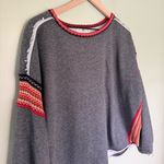 Natural Life Women’s Knit Trim Sweatshirt Grey Red Embroidery Size Small Medium Photo 6