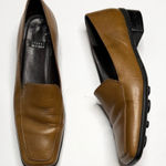 Stuart Weitzman Tan Leather Loafers Block Heel Shoes S-446 Sz 7.5 Photo 0