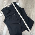 Commense Linen Vest button up sleeveless womens Black (medium) minimalist office Photo 6