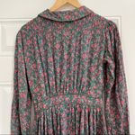 Vintage Floral Prairie Cottage Core Midi Dress Green Photo 7