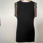 Maje Riviera Sequin Sleeve Black/Gold Mini Dress Sz 36 Photo 2