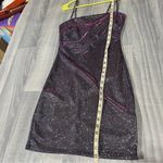 Windsor  Navy Blue, Purple, Silver Glitter Spaghetti Strap Dress; Small Women’s Photo 3