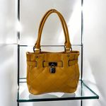 Relic  Brand Mustard Yellow Quilted Tote Bag with Lock Detail Photo 1
