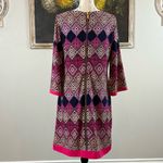 Eliza J  Womens Size 8 Geometric Slinky Stretch Shift Lined Multicolor Dress Photo 3