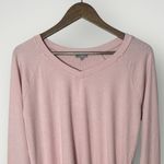 Pj Harlow Frankie Rib Knit High Low Sweatshirt Blush Pink Pajama Top Small Photo 3