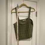 NWT Uncharted Threads Size L Dusty Olive Green Knit Cropped Cotton Tank Top Size L Photo 5