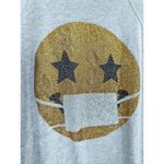 Le Superbe Keep Smiling Face Mask Sweatshirt in Gray Gold Size XS Photo 3