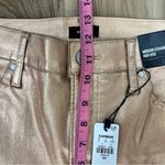 EXPRESS  Ladies Rose Gold High Waisted Metallic Coated Modern Straight Jeans NWT Photo 10