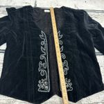 Snak Women's 100% Cotton Outer Embroidered‎ Velvet Long Sleeve Jacket [Size 10] Black Photo 5