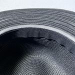 Black Striped Woven Straw Floppy Hat Photo 9