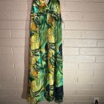 Signature Green and Yellow Halter Maxi Dress Size 12 Photo 1