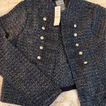 White House | Black Market Tweed officer blue military style jacket  Photo 5