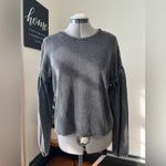 Z Supply Washed Out Black Textured Balloon Sleeve Shirt Photo 1