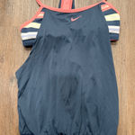 Nike  Women's Medium Athletic Tank Top Blue Pink Striped Built In Bra Photo 0