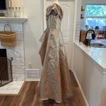 Ricki Freeman for Teri Jon peplum off shoulder gold maxi formal dress Size 16 Photo 8