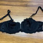 Auden Black Lace Balconette Underwire Bra Size 34B Unlined Full Coverage Floral Photo 2