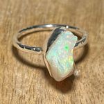 Sterling Silver NWOT Natural Raw Ethiopian Opal 925  Ring Photo 3