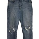 Levi's Wedgie Straight Jeans High Rise Distressed Raw Hem Light Wash W31 L28 Photo 1