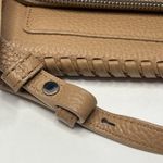 ALLSAINTS  Tan Beige East West Leather Flap Over Crossbody Bag Purse Zip Around Photo 3