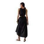 Anthropologie  Faithfull Linen Front Knot Maxi Dress Black Large New Photo 3