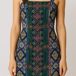 Bandit & the Babe Bermuda Patchwork Mini Dress Small Multicolor Boho Festival Black Photo 0