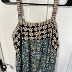 Natural Life patti side slit teal Cream Mixed Floral maxi dress size large Photo 9