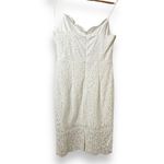 EXPRESS NWT White Scalloped Lace Formal Bachelorette Wedding Midi Dress - Medium Photo 5