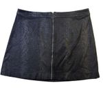 Kensie Black Faux Snake Skin A Line Zipper Front Skirt Size Large Photo 2