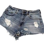 Bullhead High Rise Distressed Shorts sz 5 Jean Shorts Blue Photo 0