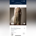 Ralph Lauren RARE  blue label calf-suede tan leather embroidered western pants 6 Photo 13