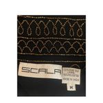 Scala Vintage Silk Beaded Jacket Black Gold Medium | Elegant Cocktail Evening We Photo 4