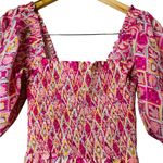 Peixoto Coco Cotton Midi Puff Sleeve Boho Cottage Size Medium NWOT Pink Photo 4