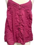 Sundance Pin-Tuck Button Front Tank Top Camisole Magenta size Large Photo 2