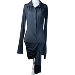 LIONESS  Soho Mini Dress in Onyx Back Medium New Womens Shirtdress Photo 3