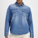 Calvin Klein  Jeans Blue Long Sleeves Button Down Chest Pockets Denim Shirt‎ M Photo 0