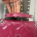 Betsey Johnson Quilted Chain Strap Convertible Crossbody Bag Y2K Coquette Barbie Photo 7