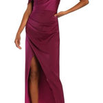 Lulus  Showing Off A Little Magenta Asymmetrical Tulip Midi Dress XS Formal NWT Photo 0