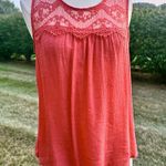 E & M Anthropologie E (hanger) M Orange Lace Tank Top Photo 2