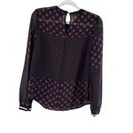 Who What Wear  Black Brown Circle Sheer Blouse XS Photo 7