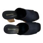 Reformation Cork Slide Platform Open Toe Mules Womens Size 6.5 Black And Cork Photo 4