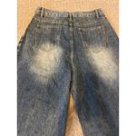 Boutique Medium Denim Wash High Waist Pleated Wide Leg Jeans Photo 3