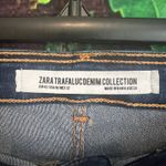 ZARA Trafaluc Striped High Rise Skinny Jeans Womens 10 Stretch Blue White Pants Photo 5