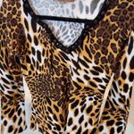 Belldini Size S Womens Brown Animal Print Long Sleeve V Photo 0