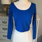Material Girl Top Royal Blue Crop Long Sleeve XS Photo 2