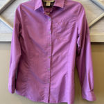 10,000 Ft Above Sea Level Shirt Women's Small Long Sleeve Button UP Top Hiking Pink Photo 0